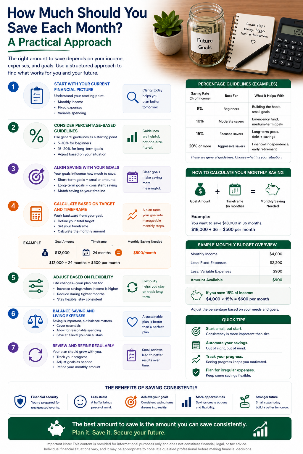 How Much Should You Save Each Month? A Practical Approach