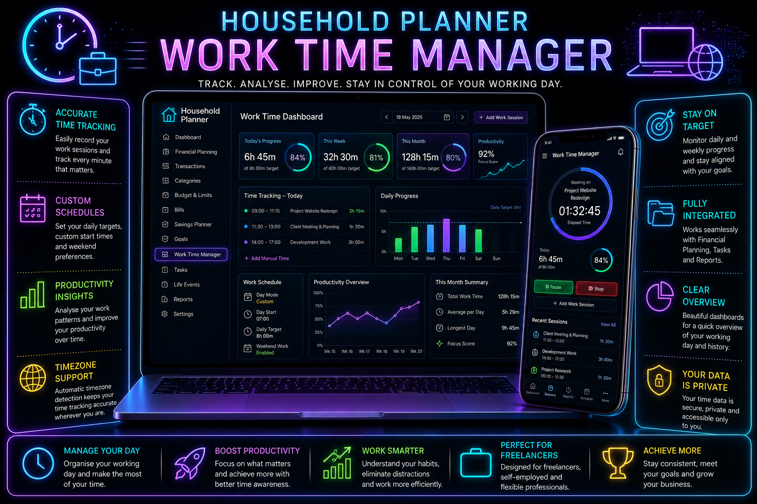 Household Planner Work Time Manager